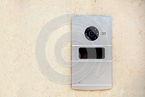 Intercom with camera and card reader for safe access.