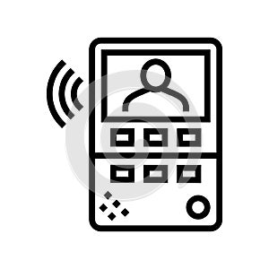 intercom device line icon vector isolated illustration
