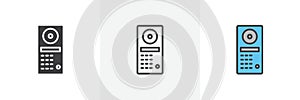 Intercom icon vector set on white background