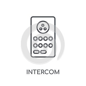 Intercom linear icon. Modern outline Intercom logo concept on wh