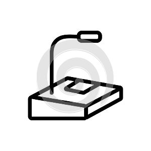 Intercom microphone icon vector outline illustration