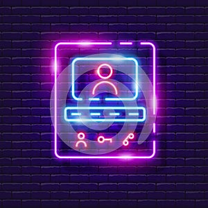 Intercom panel neon sign. Vector illustration for design. Security system. Smart home concept
