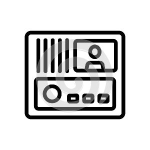 Intercom security system icon vector outline illustration