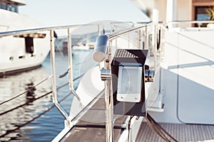 Intercom system on modern yacht entry