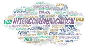 Intercommunication word cloud. photo