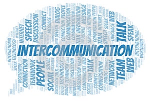 Intercommunication word cloud. photo