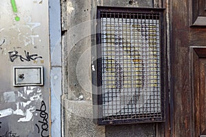 Intercoms with protection grid in a condominium to defend against vandalism