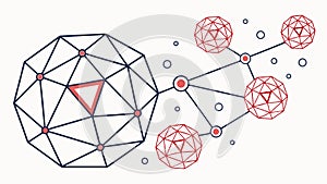 Interconnected Abstract Network Structure. Data Connection Vector, vector design Generative AI