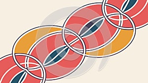 Interconnected Abstract Rings, Flowing Design Elements. vector design Generative AI