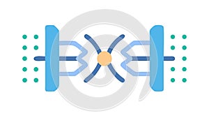 Interconnected abstract shapes, complex system, data flow, vector design Generative AI