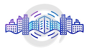 Interconnected Blockchain Icon, Secure Data Network Vector, vector design Generative AI