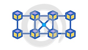 Interconnected Blockchain Network Cubes Technology Vector, vector design Generative AI