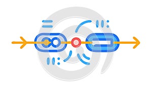 Interconnected Blockchain Network Technology Vector, vector design Generative AI
