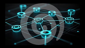 Interconnected blue circles, a visual representation of network and connections in abstract art