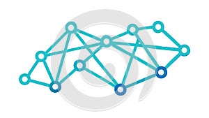 Interconnected Blue Network Nodes, High-Tech Digital Connectivity, vector design Generative AI