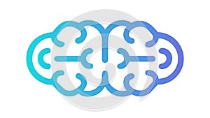 Interconnected Brain Icon for Network & Cognitive Process, vector design Generative AI