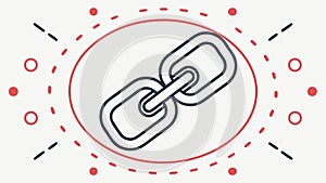 Interconnected Chain Link, Unity and Strength. vector design Generative AI