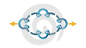 Interconnected Chain Links Forming a Continuous Loop, vector design Generative AI