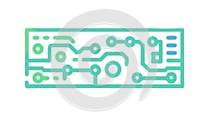 Interconnected Circuit Board Data Paths Icon, vector design Generative AI