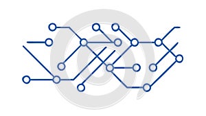 Interconnected Circuit Board Lines Abstract Tech Pattern vector design Generative AI