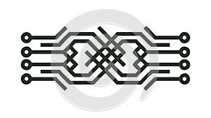 Interconnected Circuit Board Lines Vector for Digital Tech, vector design Generative AI