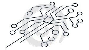 Interconnected Circuit Board Network, vector design Generative AI