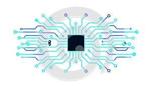 Interconnected Circuit Board Tech Lines Network Vector, vector design Generative AI
