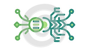 Interconnected Circuit Network, Digital Data Processing, vector design Generative AI