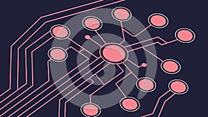 Interconnected Circuit Nodes, Data Flow, vector design Generative AI