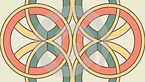 Interconnected Circular Abstract Geometric Pattern, vector design Generative AI