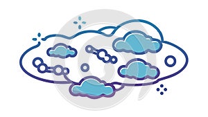 Interconnected Cloud Computing Network Illustration, vector design Generative AI