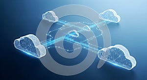 Interconnected clouds representing modern digital network infrastructure and cloud computing