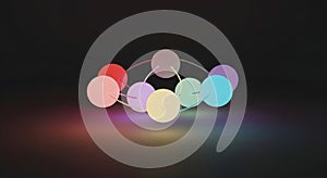 Interconnected Colorful Nodes: Abstract Neural Network Visualization for Tech Design and Data Professionals