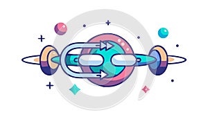 Interconnected data chain. Blockchain and digital security. vector design Generative AI