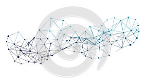 Interconnected Data Network Vector Icon, Global Connection Tech Flow, vector design Generative AI