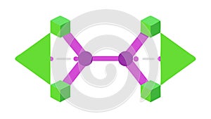 Interconnected Data Nodes Abstract Link Icon, vector design Generative AI