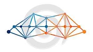 Interconnected Data Nodes: Abstract Network Graphic, vector design Generative AI