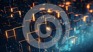 Interconnected Data Nodes Abstract Representation Visual Concept