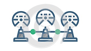 Interconnected Data Nodes for Network Architecture, vector design Generative AI