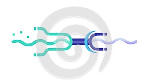 Interconnected Data Stream Icon, Digital Connection, vector design Generative AI