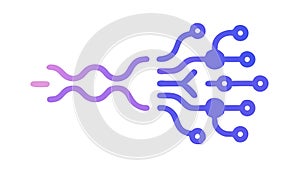 Interconnected data streams. Neural networks and digital information flow. vector design Generative AI