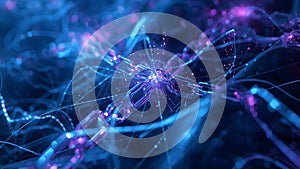 Interconnected digital chain links symbolizing secure network connectivity