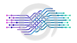 Interconnected Digital Data Lines and Circuit Pathways, vector design Generative AI