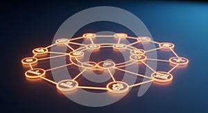 Interconnected Digital Ecosystem Network: A Visual Representation of Modern Technology and Data Integration