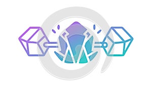 Interconnected Elements Complex System Dynamics Icon, vector design Generative AI