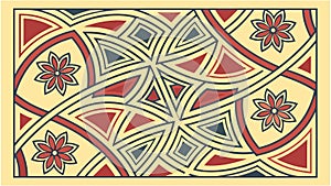 Interconnected Floral & Geometric Pattern Vector, vector design Generative AI