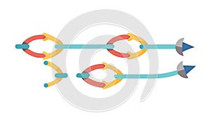 Interconnected Flow Arrows Chain Vector Design, Generative AI