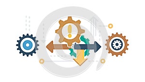 Interconnected Gear Operations: Workflow Synchronization, vector design Generative AI