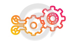 Interconnected Gear System, Efficient Process Automation, vector design Generative AI