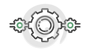 Interconnected Gear System, Process, Teamwork, and Engineering vector design Generative AI